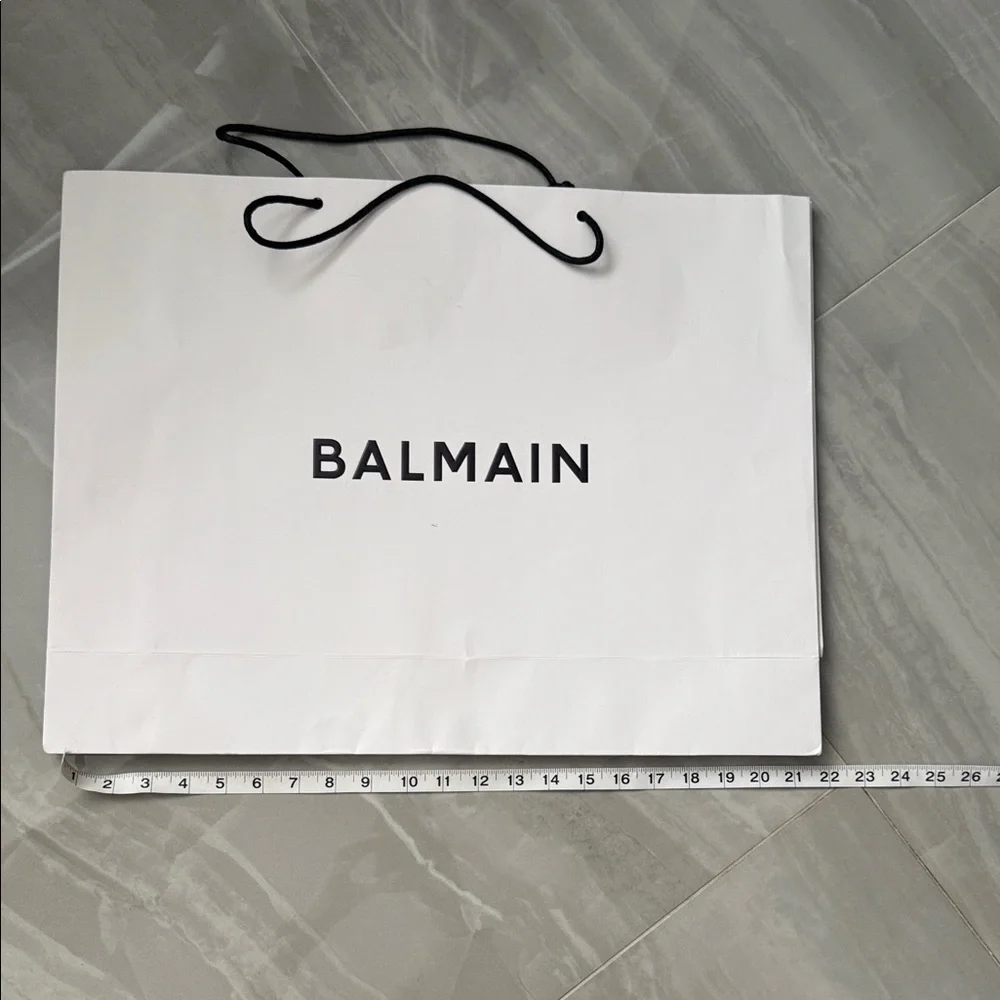 Balmain White Bag with Black Logo